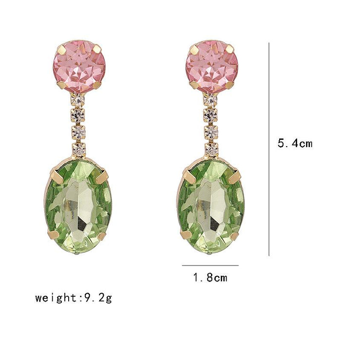 Personalized Fashion Square Women's Earrings Accessories Inlaid Rhinestone