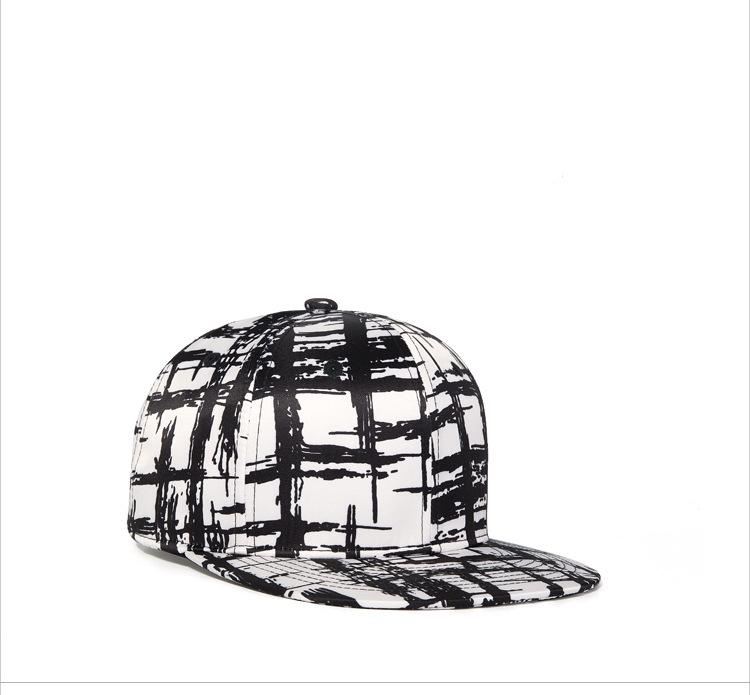 New Black and White Lattice HD Printed Baseball Cap