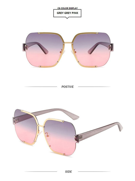 Metal half frame personalized Sunglasses ocean piece
