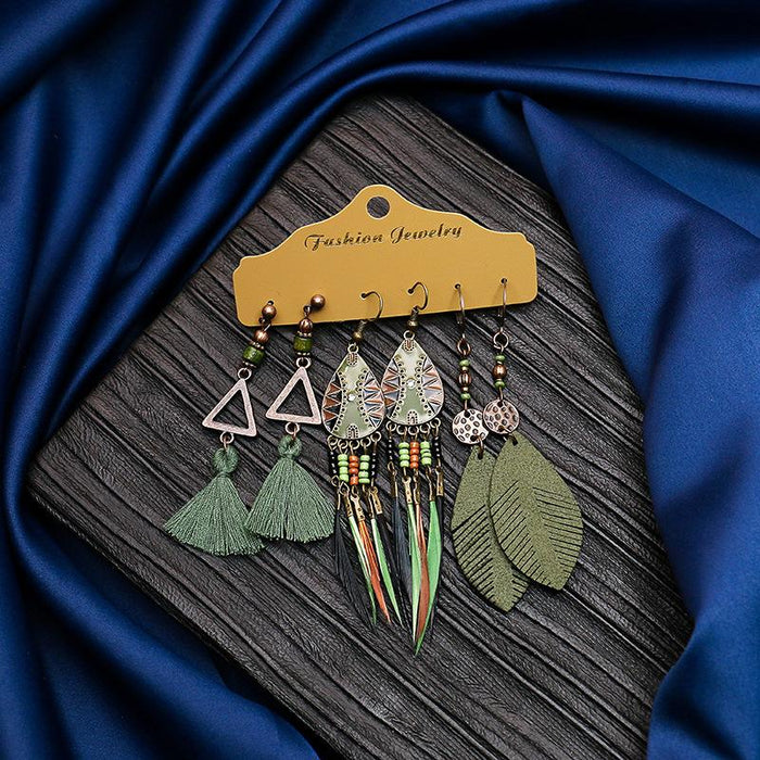 3 pairs/set Earrings Bohemian Style Jewelry X0X36208