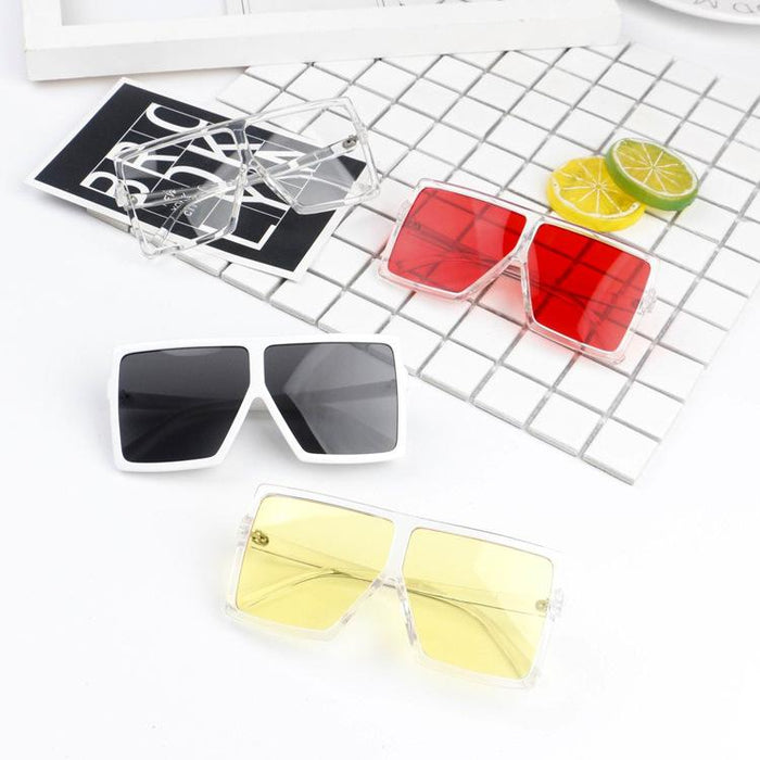 Children's large square glasses leopard Sunglasses