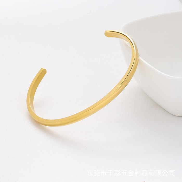 New Fashion Titanium Steel Bracelet Gold Color C-shaped Bracelet Bangle
