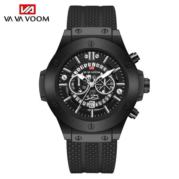 Business Men Watch Sports Silicone Strap Movement Calendar Quartz Waterproof Watch Relogio Masculino