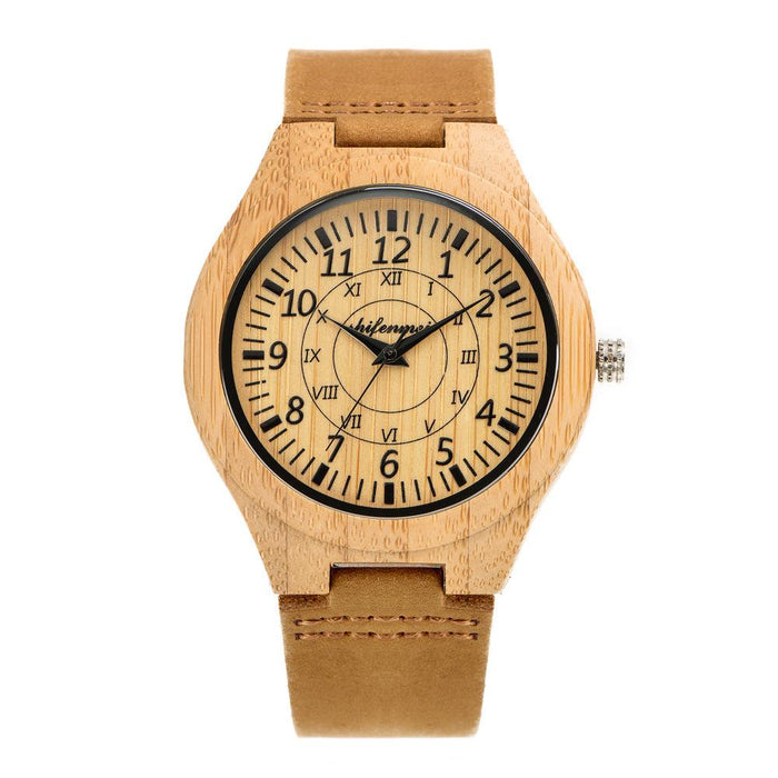 New Simple Fashionable Bamboo Wood Neutral Wood Quartz Watch