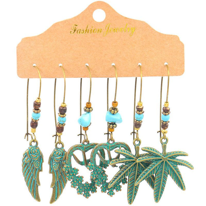 3 pairs/set Earrings Bohemian Style Jewelry X0X36210