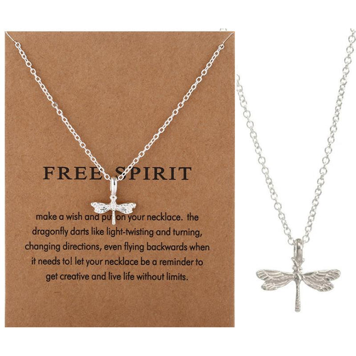 Dragonfly Necklace Animal Dragonfly Card Clavicle Chain