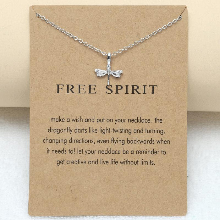 Dragonfly Necklace Animal Dragonfly Card Clavicle Chain