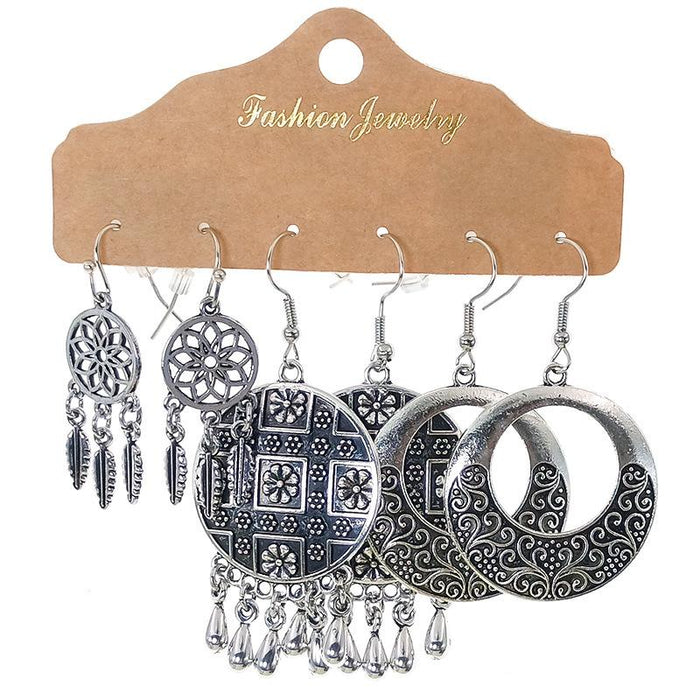 3 pairs/set Earrings Bohemian Style Jewelry X0X36196
