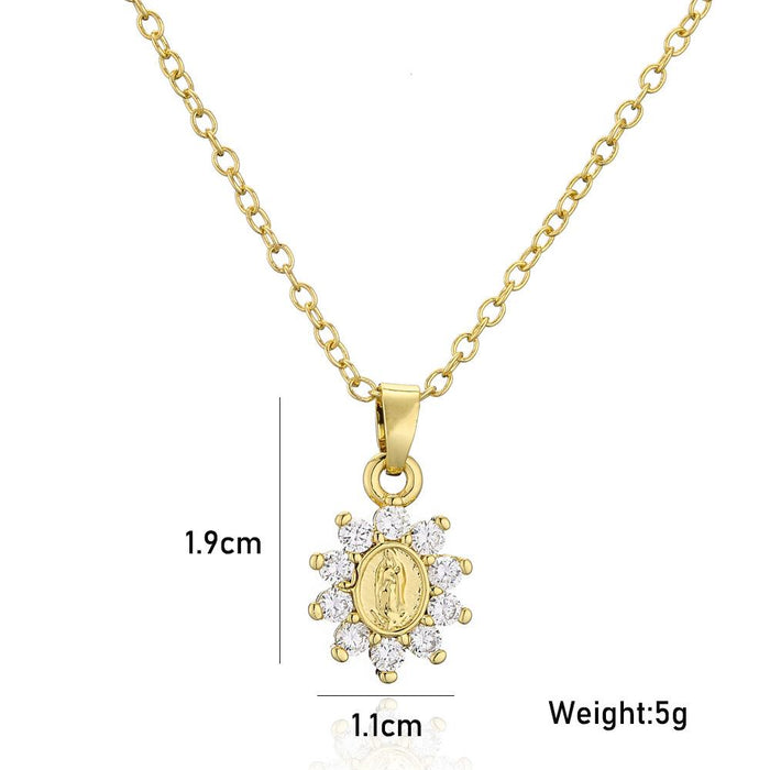 New Exquisite and Small Zircon Virgin Pendant Necklace