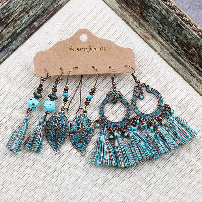 3 pairs/set Earrings Bohemian Style Jewelry X0X36216