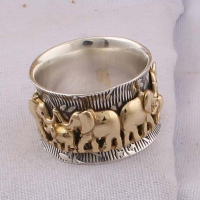 Fashoin Jewelry Gold Plated Elephant Rings