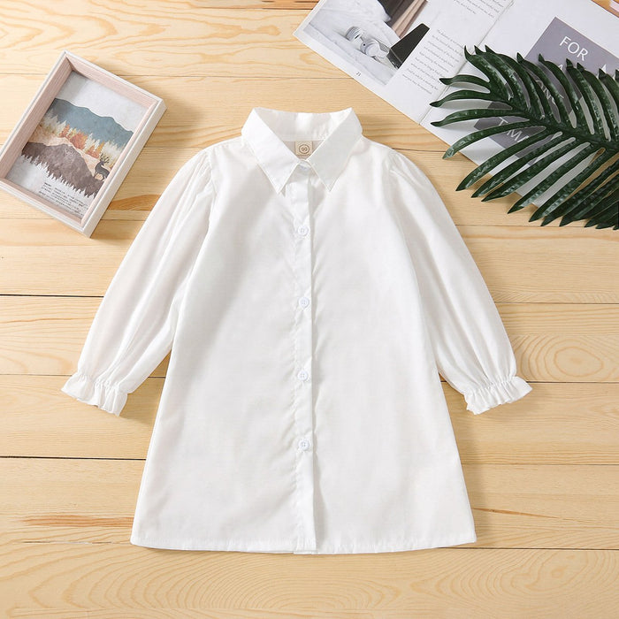 White shirt skirt children's suit