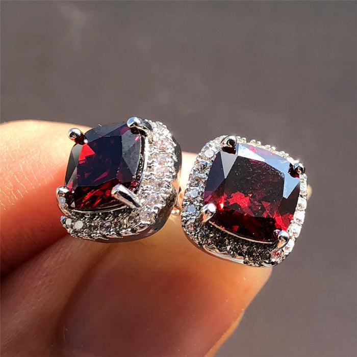 Yellow Pink Zircon Earrings Fashion Wedding Jewelry