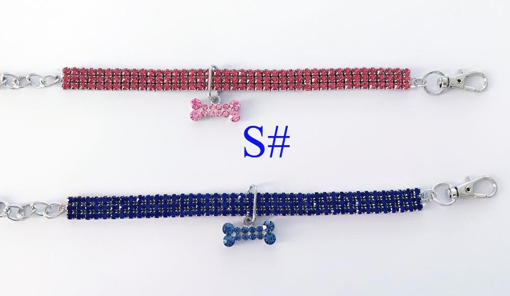 Pet Collar Rhinestone Elastic Necklace with Pendant