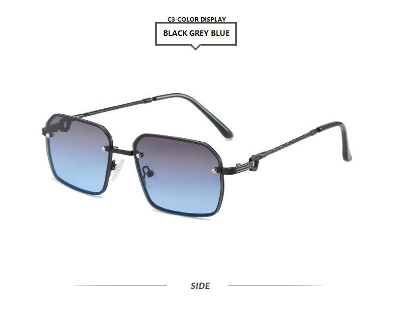 Square small frame Vintage Metal Sunglasses