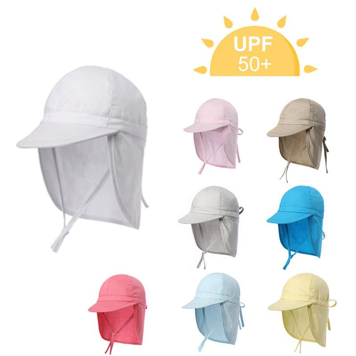 Pure Cotton Thin Children's UPF50 + Shawl Cap