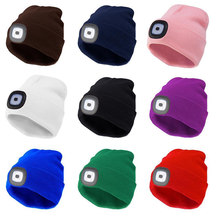 Rechargeable Usb Led Light Keep Warm Beanie