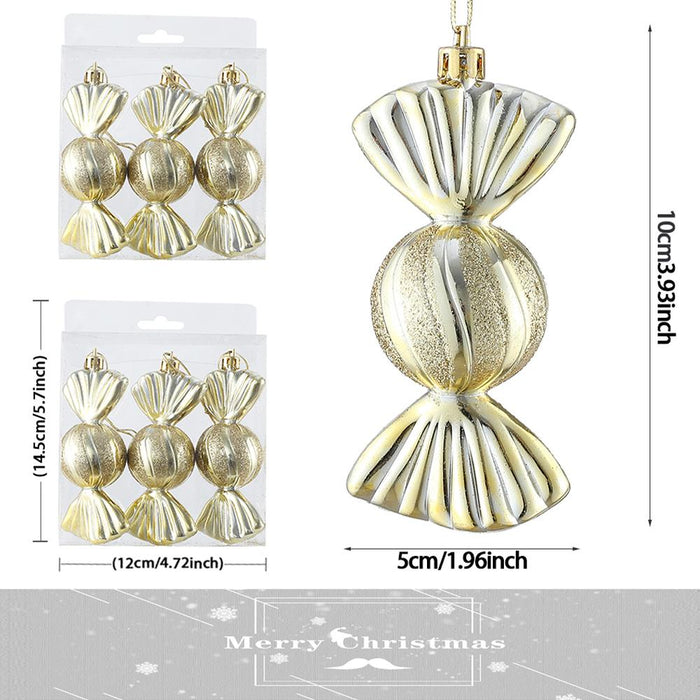 3pcs/Box Christmas Ball Ornament Balice Ice Cream Candy