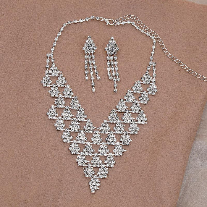 New Female Jewelry Necklace Earring Two Piece Suit