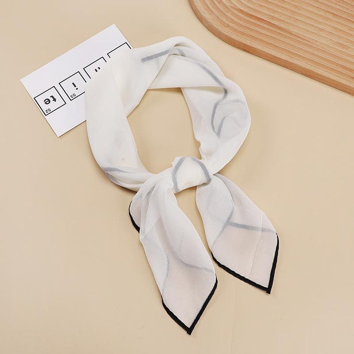 Simple Style Solid Color Thin Cloud Yarn Small Square Scarf