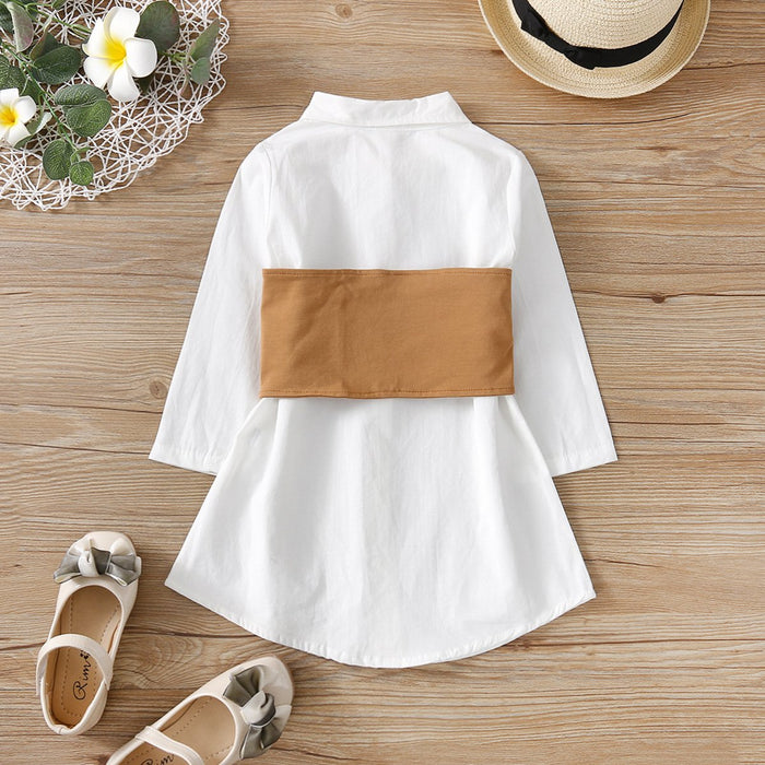 White shirt skirt children's suit