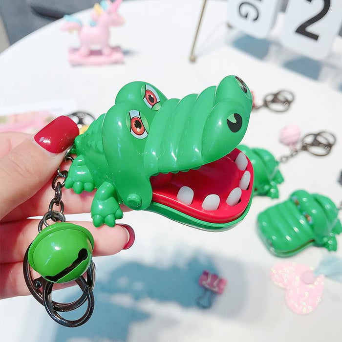 Cartoon Biting Hand Crocodile Tricky Game Keychain