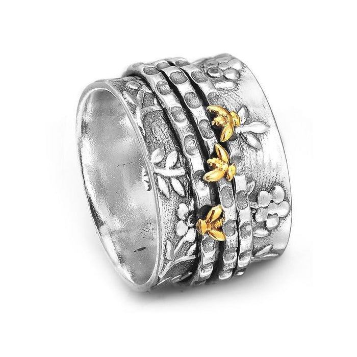 Little Bee Flower Two Color Ring