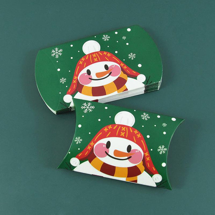50Pcs Christmas Pillow Shape Candy Box