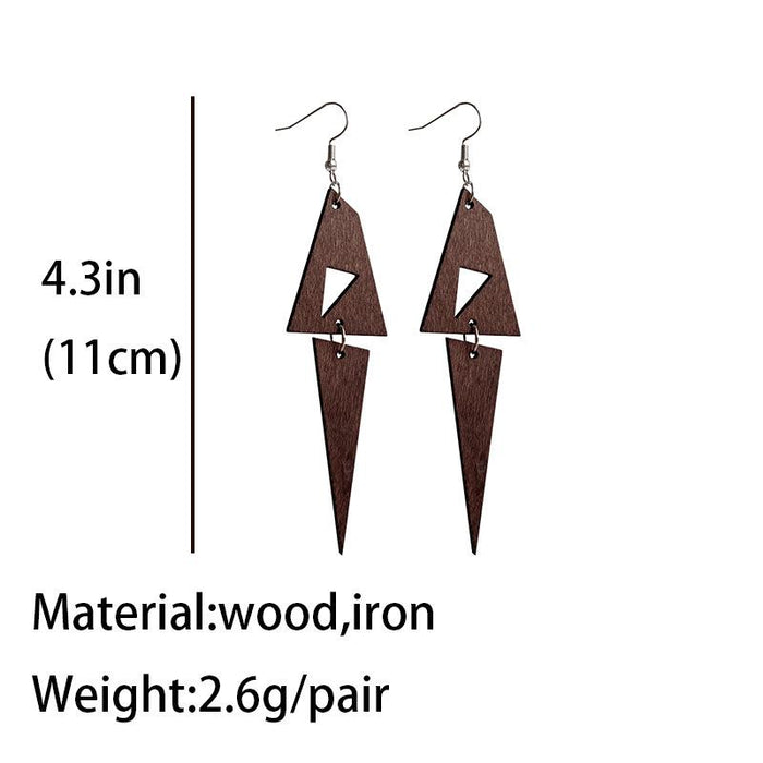 New Wooden Simple Hollow Out Ethnic Style Women's Earrings