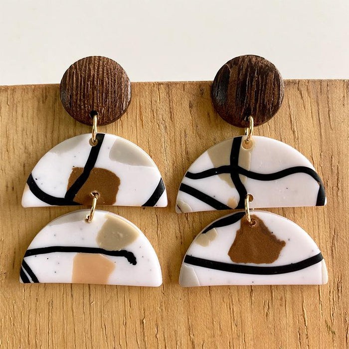 Geometric Graffiti Style Polymer Clay Earrings