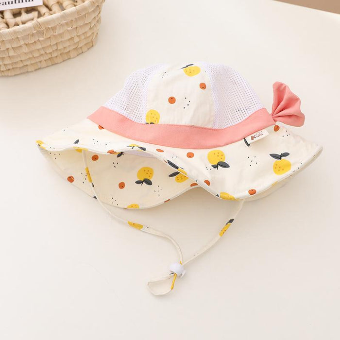 Summer Cute Bow Children's Breathable Mesh Fisherman Hat