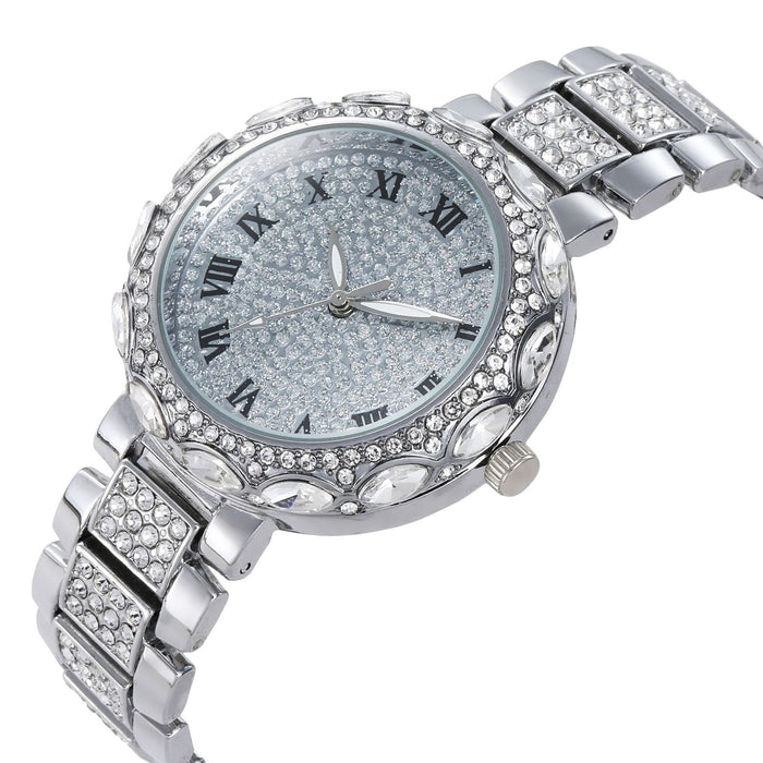 Women Watch Rhinestone Steel Quartz Fashion Wristwatch LLZ13890