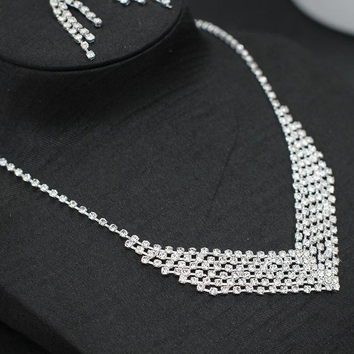 New Simple Female Jewelry Necklace Earring Two Piece Suit