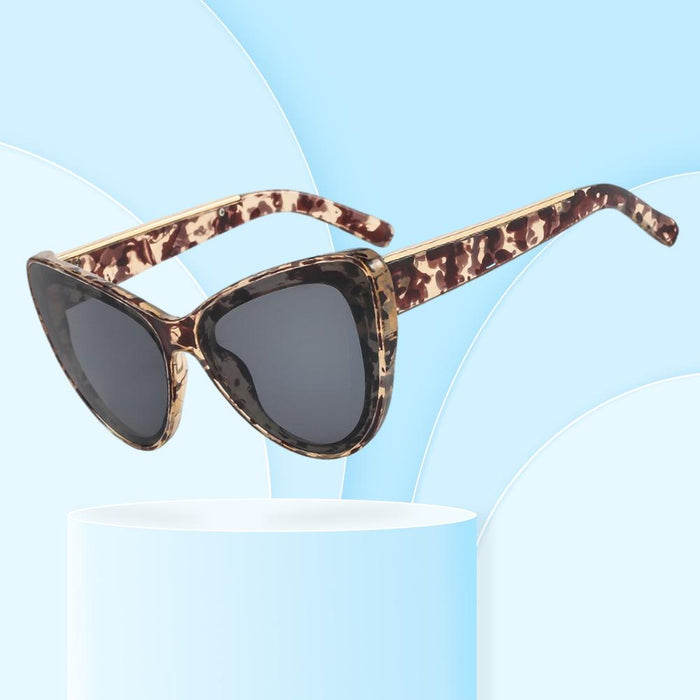 Large frame cat's eye women's contrast Sunglasses