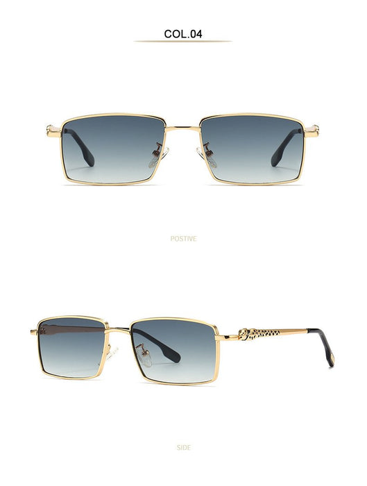 Small box cheetah men's and women's Metal Sunglasses