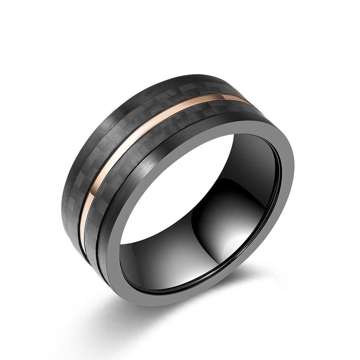 Men's Carbon Brazed Dimension Stainless Steel Ring