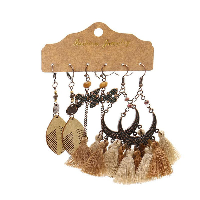 3 pairs/set Earrings Bohemian Style Jewelry X0X36203