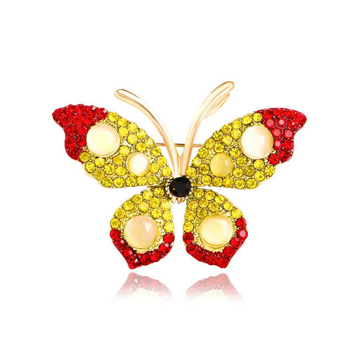 New Creative Rhinestone Butterfly Brooch Female Pin