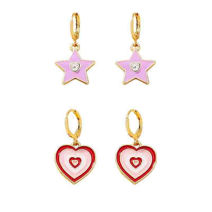 Fashion Vintage Oil Drops Heart Shaped Women's Earrings
