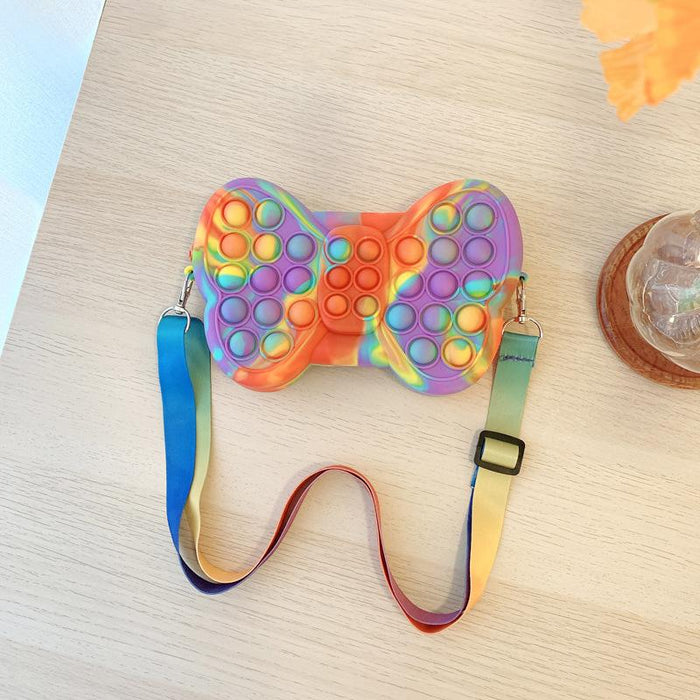 Bow Decompression Color Bag Children's Messenger Bag