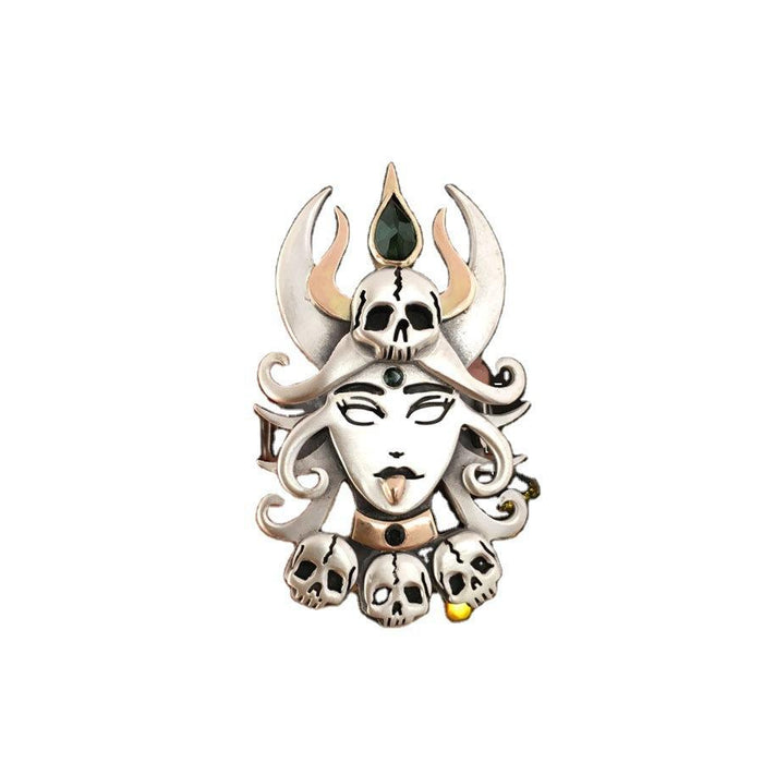 Vintage Punk Witch Skull Ring