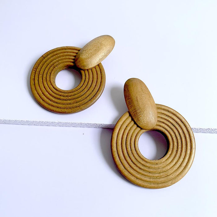 Exaggerated Geometric Large Round Earrings Jewelry