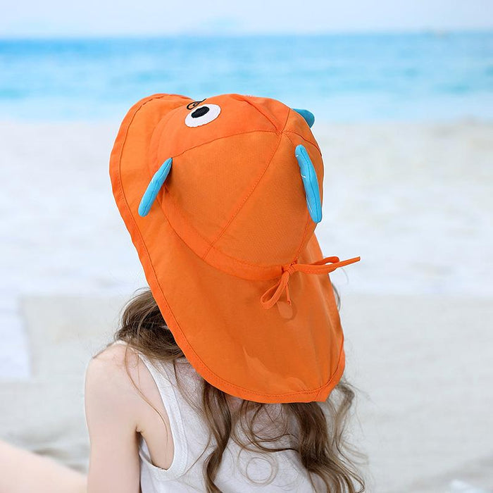 Cartoon Goldfish Cute Outdoor Sunscreen Children's Shawl Hat