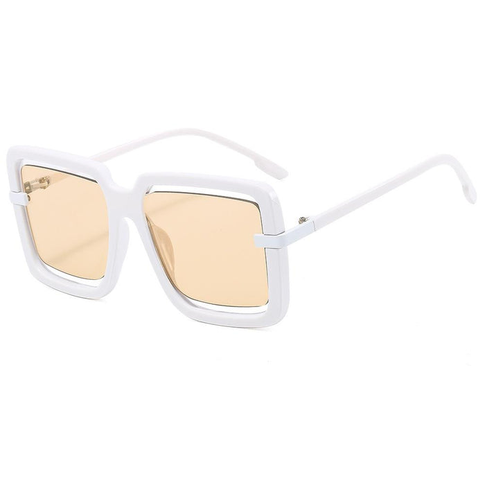Hollow out large frame sunglasses
