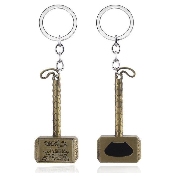Creative Thor Hammer Bottle Opener Key Chain Metal Pendant