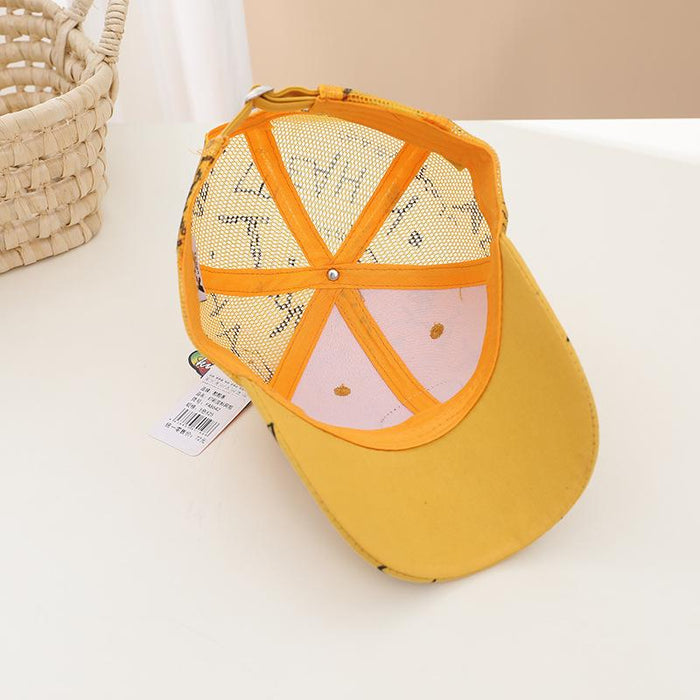 Summer BABY Graffiti Print Kids Sunshade Mesh Cap