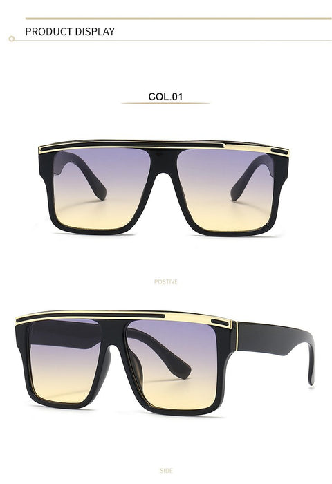 Retro square walk show large frame sunglasses
