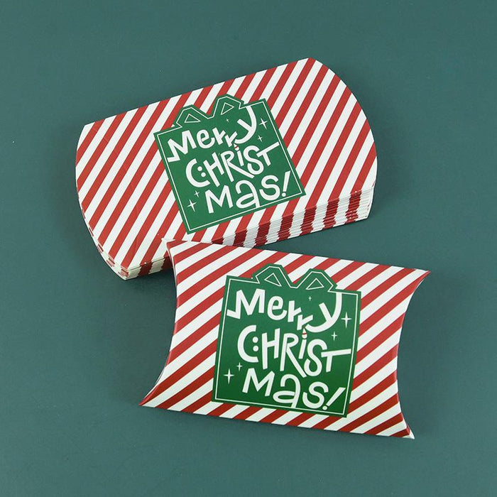 50Pcs Christmas Pillow Shape Candy Box