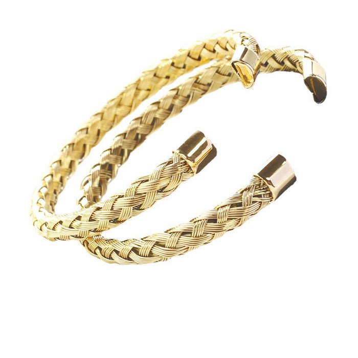 New Wire Rope Braided Bracelet Stainless Steel C-shaped Open Bracelet Bangle