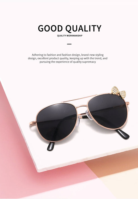 Children's metal frame bow Sunglasses